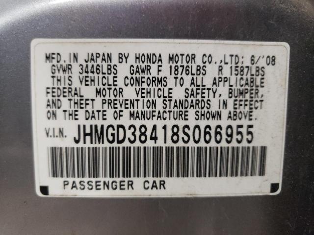 Photo 10 from auction – 2008 HONDA FIT with VIN JHMGD38418S066955