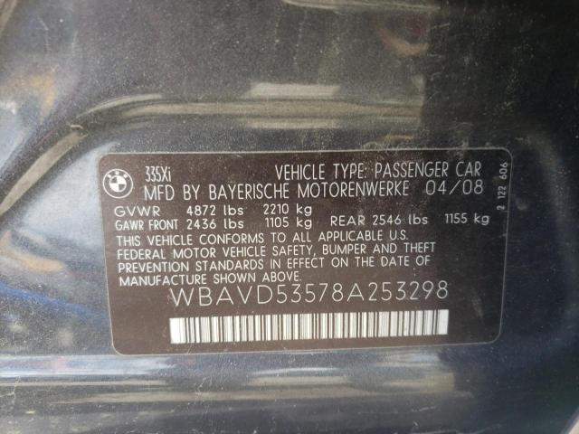 Photo 10 from auction – 2008 BMW 335 XI with VIN WBAVD53578A253298
