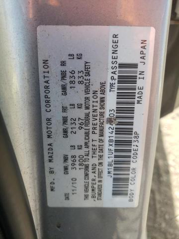 Photo 10 from auction – 2011 MAZDA 3 I with VIN JM1BL1UFXB1424903