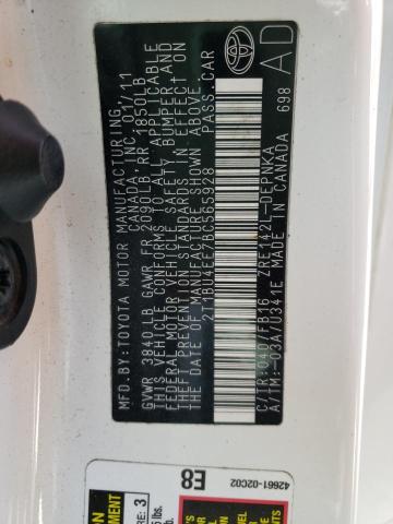 Photo 10 from auction – 2011 TOYOTA COROLLA BA with VIN 2T1BU4EE7BC565928