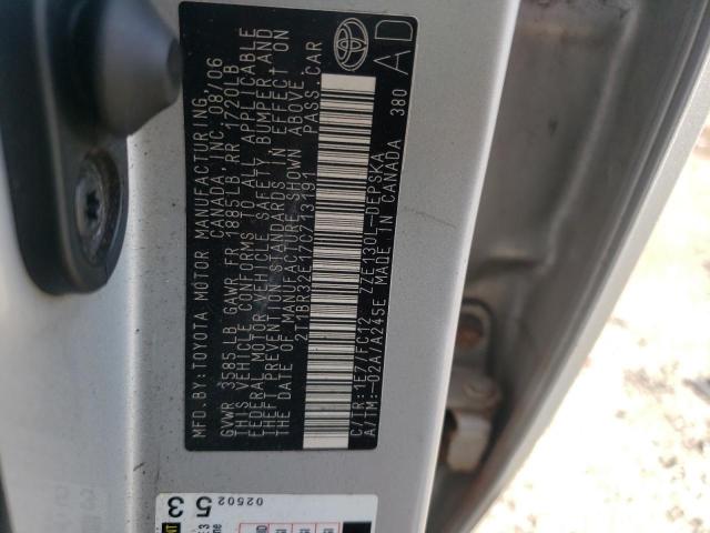 Photo 10 from auction – 2007 TOYOTA COROLLA CE with VIN 2T1BR32E17C713191