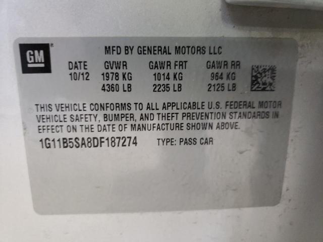 Photo 10 from auction – 2013 CHEVROLET MALIBU LS with VIN 1G11B5SA8DF187274
