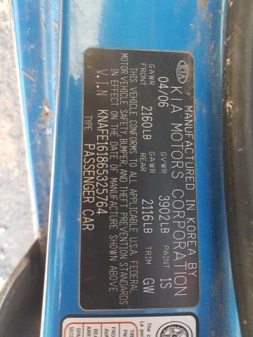 Photo 10 from auction – 2006 KIA SPECTRA5 with VIN KNAFE161865325764