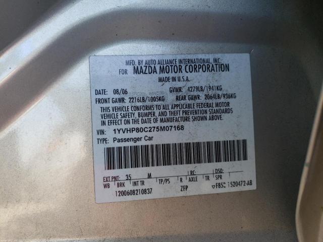 Photo 10 from auction – 2007 MAZDA 6 I with VIN 1YVHP80C275M07168