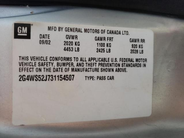 Photo 10 from auction – 2003 BUICK CENTURY CU with VIN 2G4WS52J731154507