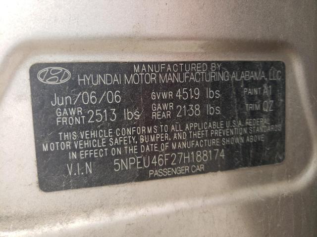 Photo 10 from auction – 2007 HYUNDAI SONATA SE with VIN 5NPEU46F27H188174