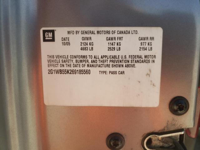 Photo 10 from auction – 2006 CHEVROLET IMPALA LS with VIN 2G1WB55K269185560