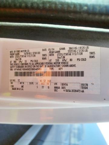Photo 10 from auction – 2014 FORD ECONOLINE with VIN 1FMNE1BW0EDB04580