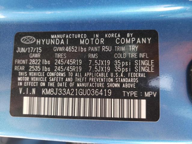 Photo 10 from auction – 2016 HYUNDAI TUCSON LIM with VIN KM8J33A21GU036419