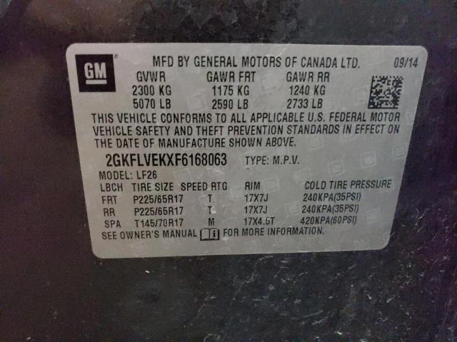 Photo 10 from auction – 2015 GMC TERRAIN SL with VIN 2GKFLVEKXF6168063