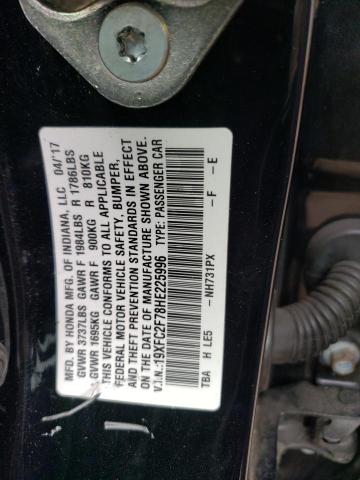 Photo 10 from auction – 2017 HONDA CIVIC EX with VIN 19XFC2F78HE225996