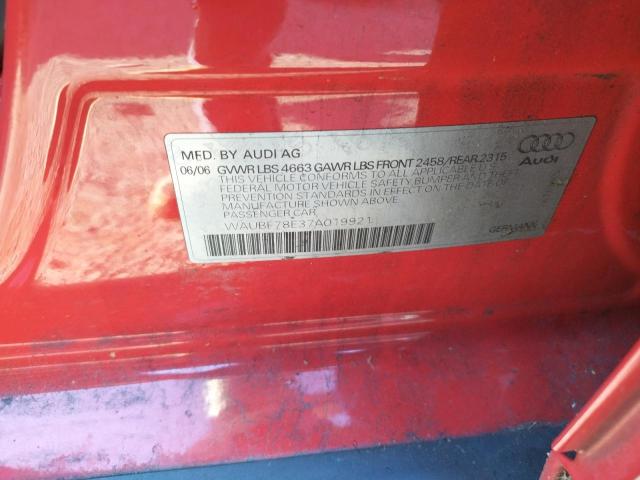 Photo 10 from auction – 2007 AUDI A4 S-LINE with VIN WAUBF78E37A019921