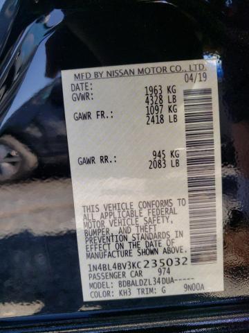 Photo 10 from auction – 2019 NISSAN ALTIMA S with VIN 1N4BL4BV3KC235032