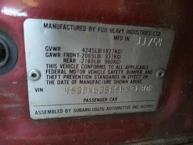 Photo 10 from auction – 1995 SUBARU LEGACY L with VIN 4S3BK6358S6331308