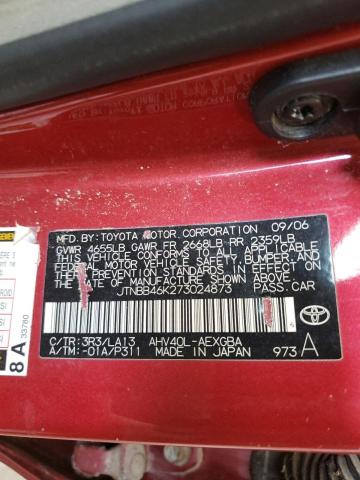 Photo 10 from auction – 2007 TOYOTA CAMRY HYBR with VIN JTNBB46K273024873