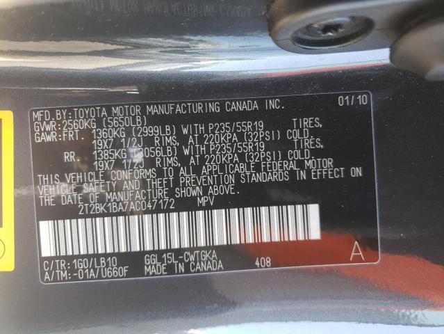 Photo 10 from auction – 2010 LEXUS RX 350 with VIN 2T2BK1BA7AC047172