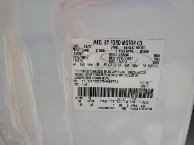 Photo 10 from auction – 2007 FORD F150 with VIN 1FTRF12217NA69772