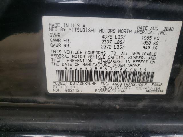 Photo 10 from auction – 2009 MITSUBISHI GALANT ES with VIN 4A3AB56F89E027614