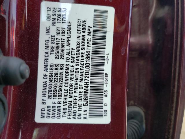 Photo 10 from auction – 2013 HONDA CR-V EXL with VIN 5J6RM4H72DL001864
