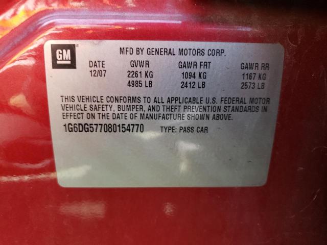 Photo 10 from auction – 2008 CADILLAC CTS with VIN 1G6DG577080154770