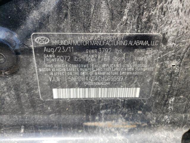 Photo 10 from auction – 2012 HYUNDAI ELANTRA GL with VIN 5NPDH4AE4CH099599