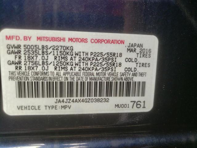 Photo 10 from auction – 2016 MITSUBISHI OUTLANDER with VIN JA4JZ4AX4GZ038232