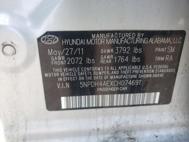 Photo 10 from auction – 2012 HYUNDAI ELANTRA GL with VIN 5NPDH4AEXCH074691