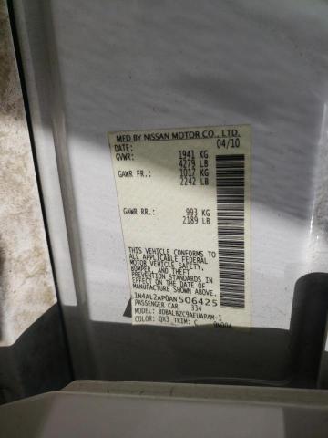 Photo 10 from auction – 2010 NISSAN ALTIMA BAS with VIN 1N4AL2AP0AN506425