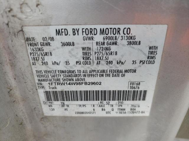 Photo 10 from auction – 2008 FORD F150 SUPER with VIN 1FTRW14W98FB29602