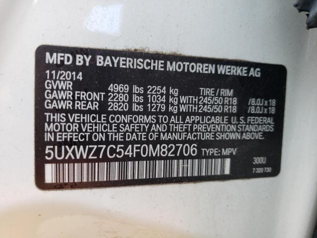 Photo 10 from auction – 2015 BMW X3 SDRIVE2 with VIN 5UXWZ7C54F0M82706