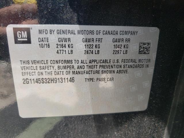 Photo 10 from auction – 2017 CHEVROLET IMPALA PRE with VIN 2G1145S32H9131146