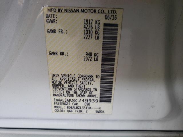 Photo 10 from auction – 2016 NISSAN ALTIMA 2.5 with VIN 1N4AL3AP2GC249939