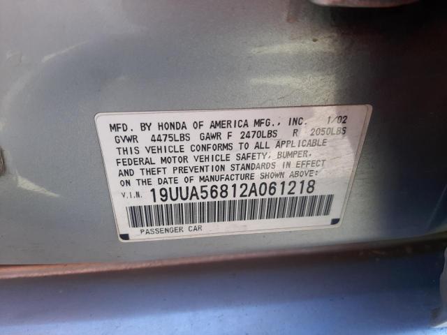 Photo 10 from auction – 2002 ACURA 3.2TL TYPE with VIN 19UUA56812A061218