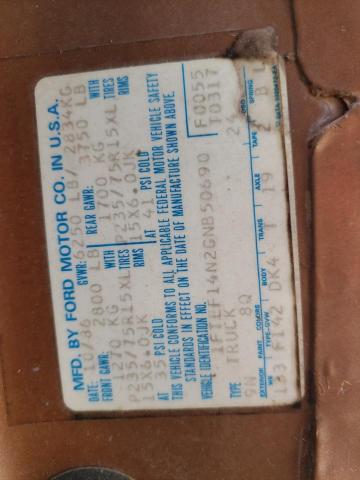 Photo 10 from auction – 1986 FORD F150 with VIN 1FTEF14N2GNB50690