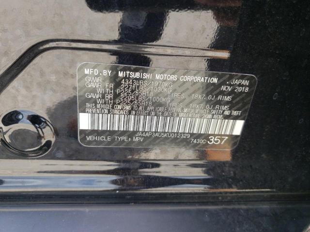 Photo 10 from auction – 2019 MITSUBISHI OUTLANDER with VIN JA4AP3AU5KU012329