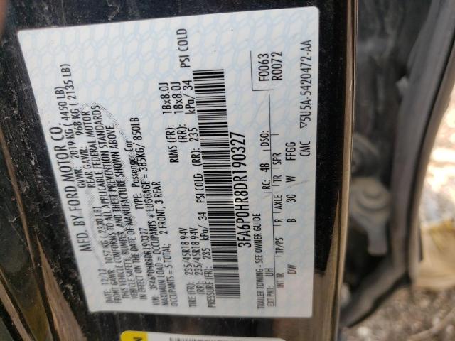 Photo 10 from auction – 2013 FORD FUSION SE with VIN 3FA6P0HR8DR190327