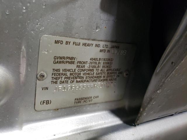Photo 10 from auction – 2004 SUBARU IMPREZA TS with VIN JF1GG65544H819172