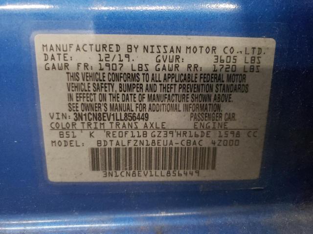 Photo 10 from auction – 2020 NISSAN VERSA SV with VIN 3N1CN8EV1LL856449