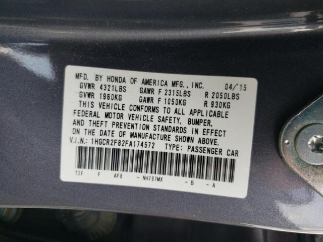 Photo 10 from auction – 2015 HONDA ACCORD EXL with VIN 1HGCR2F82FA174572