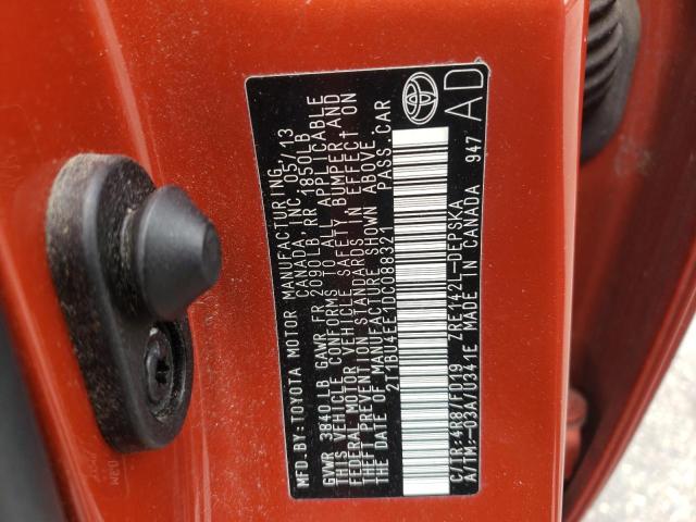 Photo 10 from auction – 2013 TOYOTA COROLLA BA with VIN 2T1BU4EE1DC088321