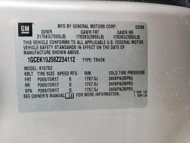 Photo 10 from auction – 2008 CHEVROLET SILVERADO with VIN 1GCEK19J58Z234112
