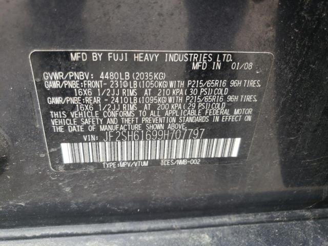 Photo 10 from auction – 2009 SUBARU FORESTER 2 with VIN JF2SH61699H707797