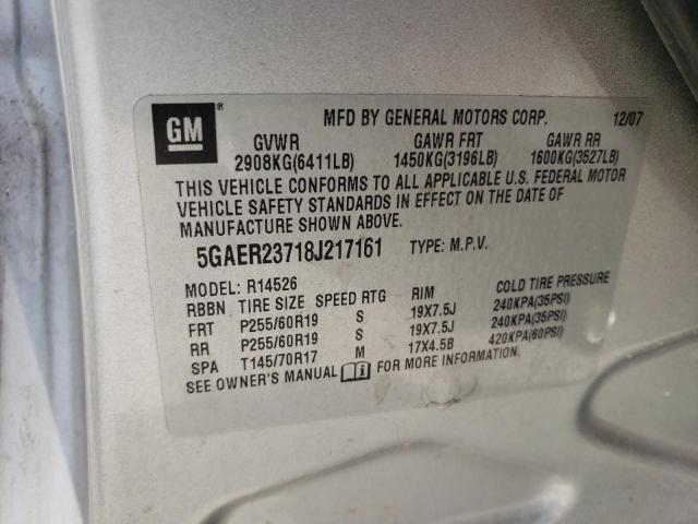 Photo 10 from auction – 2008 BUICK ENCLAVE CX with VIN 5GAER23718J217161