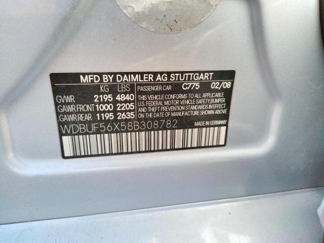 Photo 10 from auction – 2008 MERCEDES-BENZ E 350 with VIN WDBUF56X58B308782