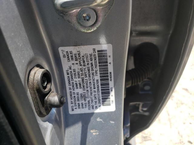Photo 10 from auction – 2017 HONDA CIVIC EXL with VIN 2HGFC1F72HH647696