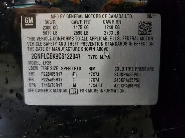 Photo 10 from auction – 2012 CHEVROLET EQUINOX LS with VIN 2GNFLCEK9C6122047