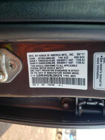 Photo 10 from auction – 2011 HONDA CR-V EX with VIN 5J6RE4H52BL094376