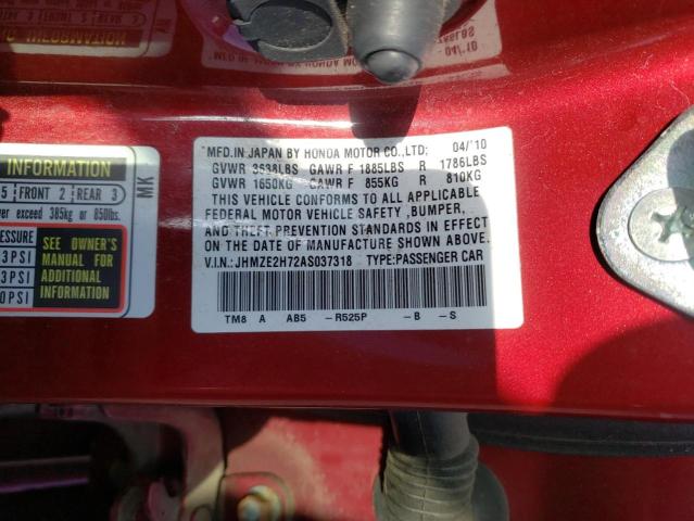 Photo 10 from auction – 2010 HONDA INSIGHT EX with VIN JHMZE2H72AS037318
