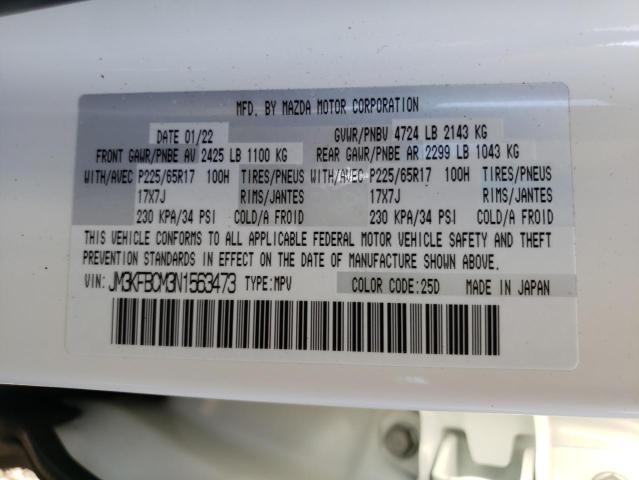 Photo 10 from auction – 2022 MAZDA CX-5 PREFE with VIN JM3KFBCM3N1563473