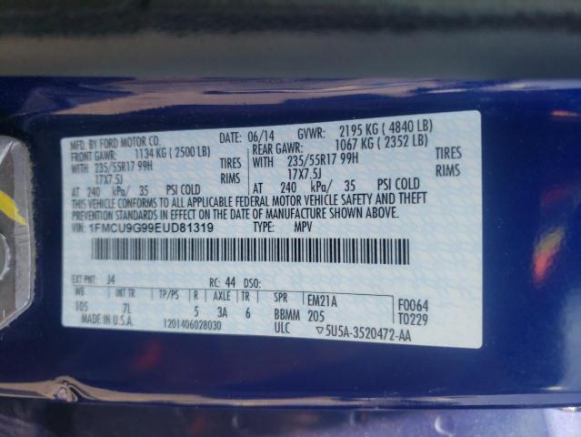 Photo 10 from auction – 2014 FORD ESCAPE SE with VIN 1FMCU9G99EUD81319